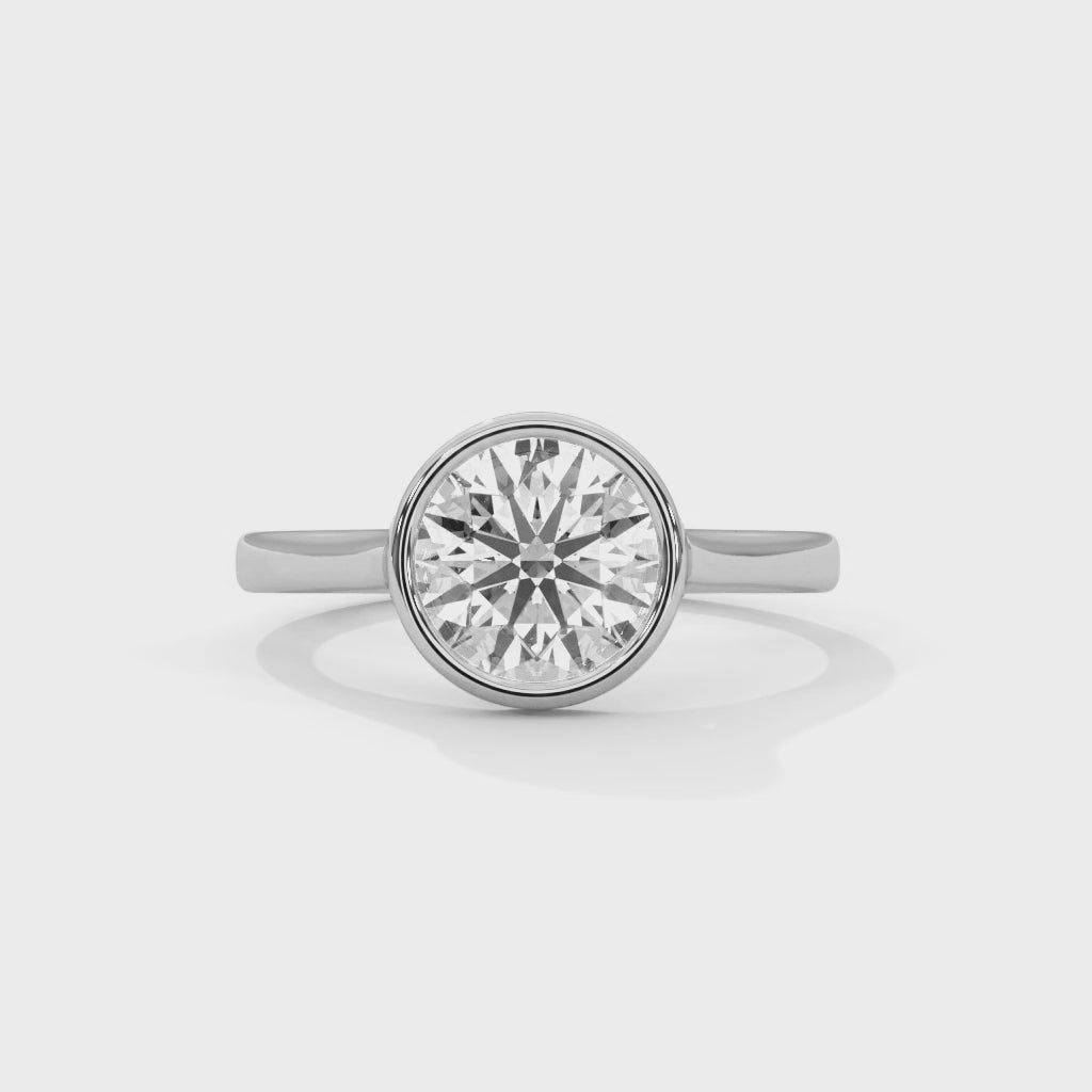 Sleek Radiance 1 CT Round-Cut Lab Grown Diamond Bezel Set Ring | 1.14 CTW
